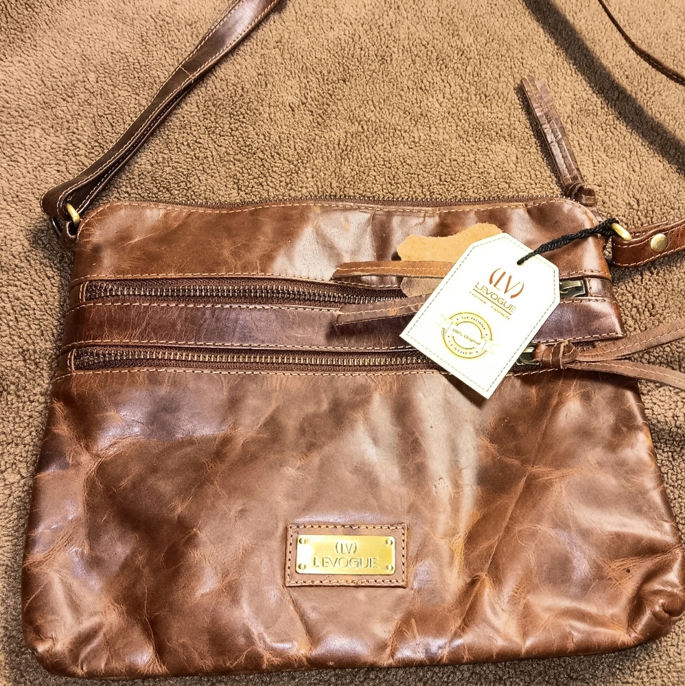 Levogue genuine leather crossbody bag